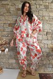 Daughter Of Ibiza Cabbage Rose Balloon Sleeve Shirt Scarlet 